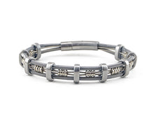 Load image into Gallery viewer, Kansas Brushed Silver "Brandon" Style Bass String Bracelet - 8.5"