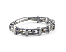 Load image into Gallery viewer, Kansas Brushed Silver "Brandon" Style Bass String Bracelet - 8"