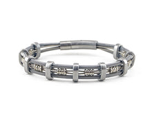 Load image into Gallery viewer, Brandon Miller Brushed Silver &quot;Brandon&quot; Style Guitar String Bracelet - 8.5&quot;
