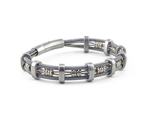 Load image into Gallery viewer, 38 Special Brushed Silver &quot;Brandon&quot; Style Bass String Bracelet - 8.5&quot;
