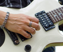 Load image into Gallery viewer, Brandon Miller Silver Guitar String Ring
